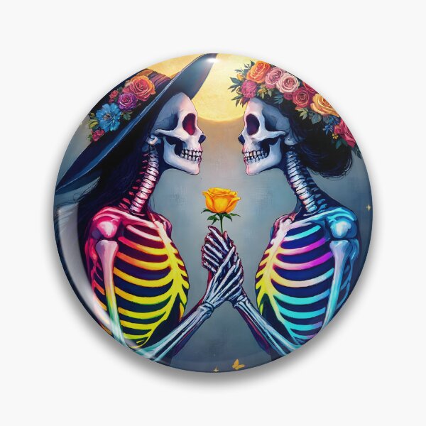 Item preview, The Lovers Tarot Card – LGBTQ+ Skeleton Couple designed and sold by Dot1001.