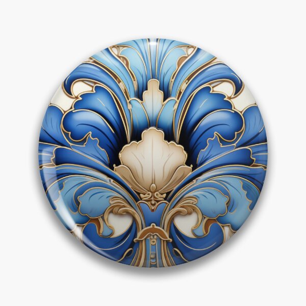 Item preview, Blue and Gold Mediterranean Inspired Illustration designed and sold by Strawflower Oasis.