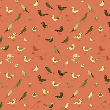 Artwork thumbnail, Spring Pattern Birds by SignumShop