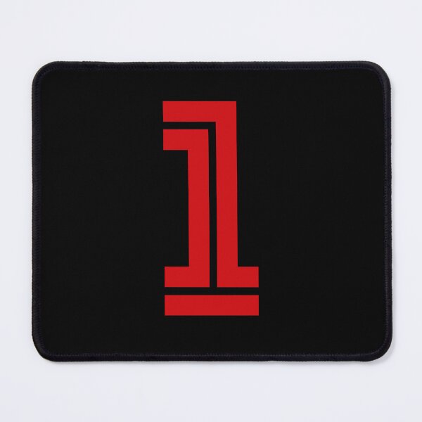 Item preview, No. 1 / Player Number One / Football Player Number 1 (Red on Black) designed and sold by STUDIO-72.