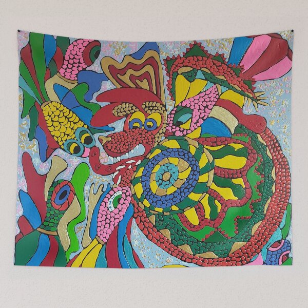 Item preview, Fish Flower Dragon designed and sold by Gluecknika.