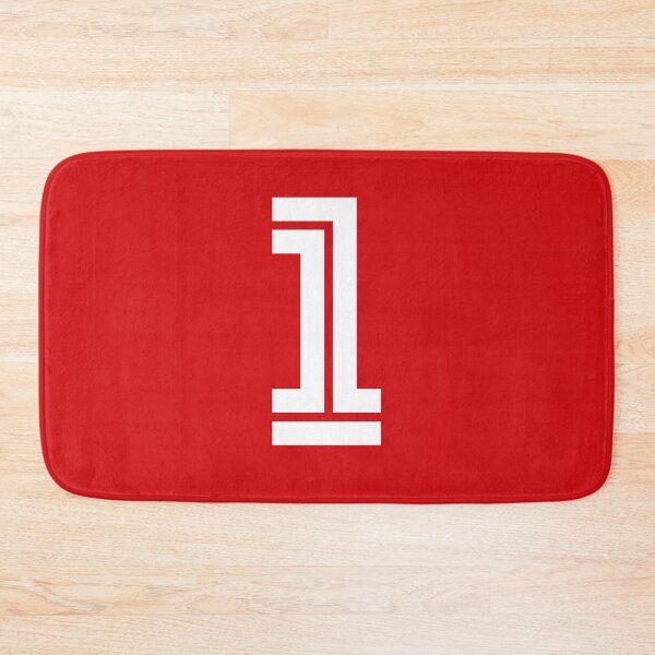 Item preview, No. 1 / Player Number One / Football Player Number 1 (White on Red) designed and sold by STUDIO-72.