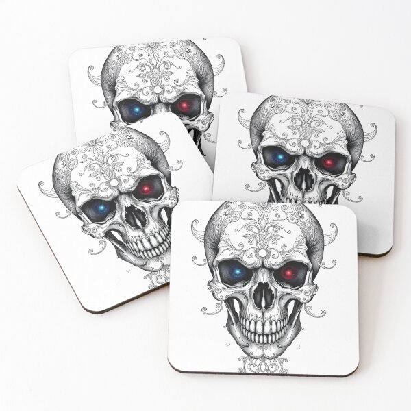 Item preview, Red Eye Blue Eye Skull designed and sold by SecretSkulls.