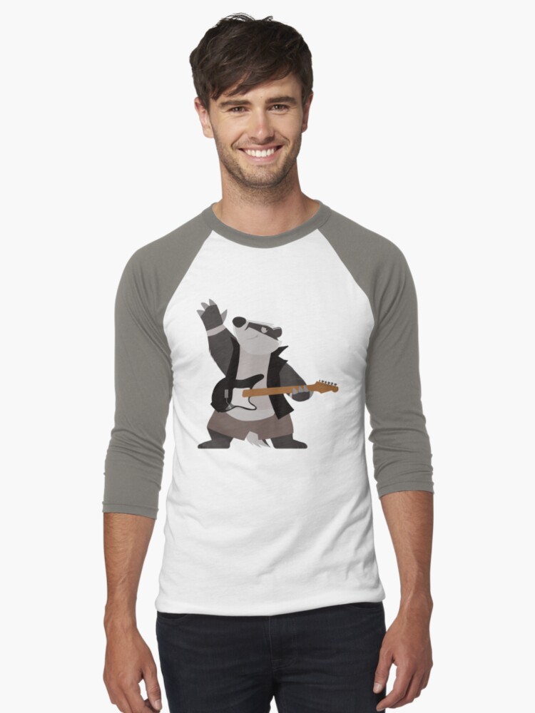 Thumbnail 1 von 3, Baseballshirt mit 3/4-Arm, Benjamin Badger, Gitarrist designt und verkauft von RodneyBearArts.