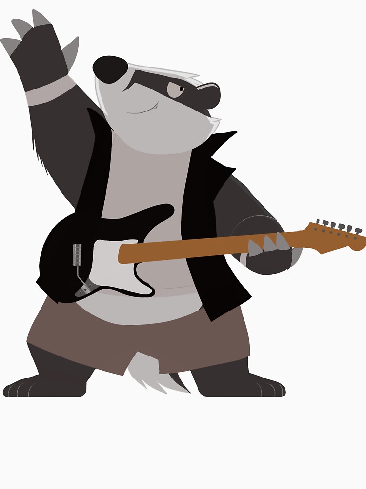 Thumbnail 3 von 3, Baseballshirt mit 3/4-Arm, Benjamin Badger, Gitarrist designt und verkauft von RodneyBearArts.