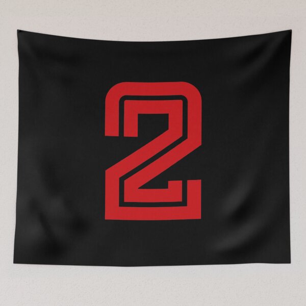 Item preview, No. 2 / Player Number Two / Football Player Number 2 (Red on Black) designed and sold by STUDIO-72.