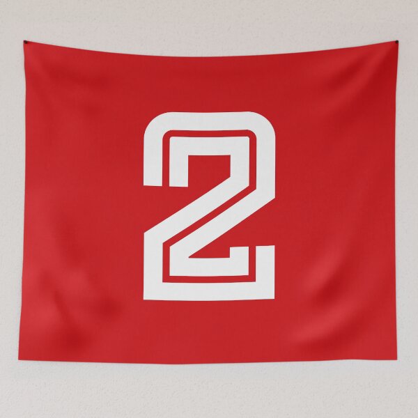 Item preview, No. 2 / Player Number Two / Football Player Number 2 (White on Red) designed and sold by STUDIO-72.