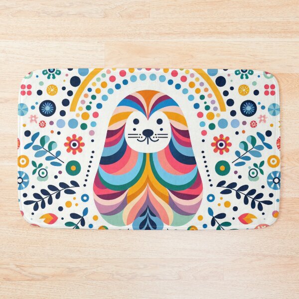 Item preview, Scandinavian Folk Art Rainbow Animals - Sealion by heidiannemorris designed and sold by FOLK ART FUSION.