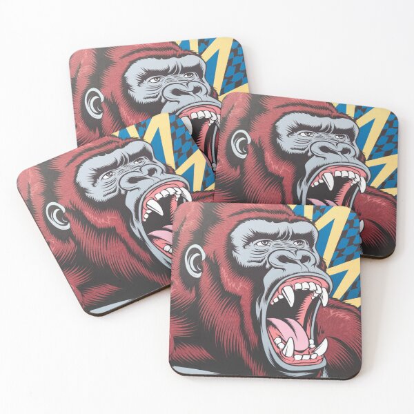 Item preview, Roaring Thunder Unleash the Beast Gorilla in Red Bold Animal Art designed and sold by toronjanino.