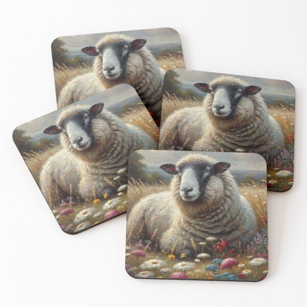 Item preview, Tranquil Sheep in a Wildflower Meadow designed and sold by mustardseed-410.