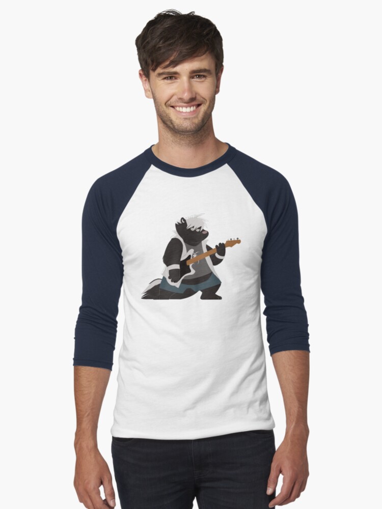 Thumbnail 1 von 3, Baseballshirt mit 3/4-Arm, Gunther Skunk Bassist designt und verkauft von RodneyBearArts.