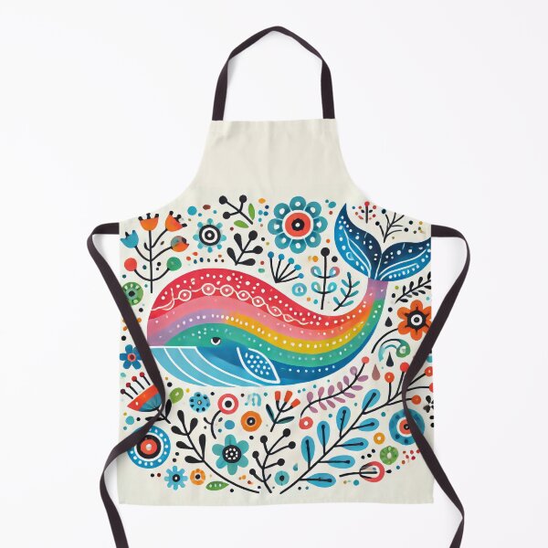 Artikelvorschau, Skandinavische Volkskunst-Regenbogen-Tiere - süßer bunter Wal von heidiannemorris entworfen und verkauft von FOLK ART FUSION by heidiannemorris.