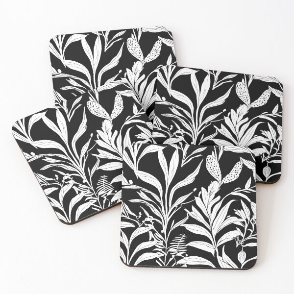 Item preview, Tropical Forest - Black and White Leaf Pattern designed and sold by Line in Bloom.