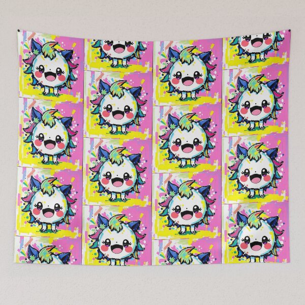 Item preview, Colorful 3d Art Monster Wallpaper Design Cute  designed and sold by ART ATTACK ZONE.