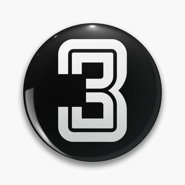 Item preview, No. 3 / Player Number Three / Football Player Number 3 (White on Black) designed and sold by STUDIO-72.
