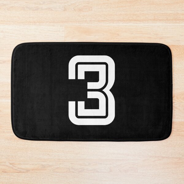 Item preview, No. 3 / Player Number Three / Football Player Number 3 (White on Black) designed and sold by STUDIO-72.