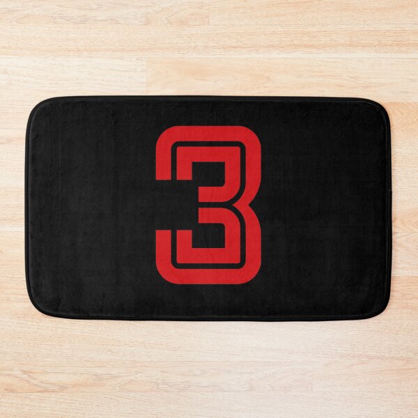 Item preview, No. 3 / Player Number Three / Football Player Number 3 (Red on Black) designed and sold by STUDIO-72.