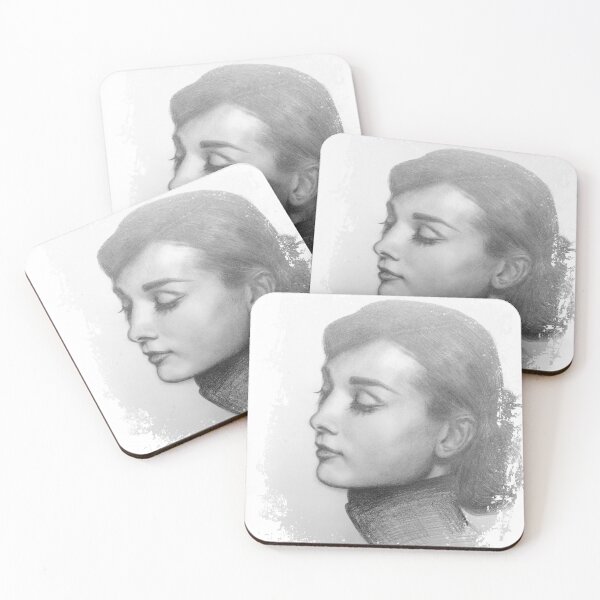 Item preview, Audrey Hepburn profile grunged png designed and sold by GoldsteinART.