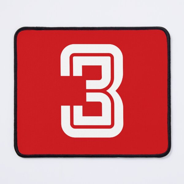 Item preview, No. 3 / Player Number Three / Football Player Number 3 (White on Red) designed and sold by STUDIO-72.