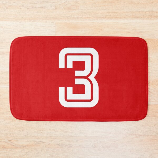 Item preview, No. 3 / Player Number Three / Football Player Number 3 (White on Red) designed and sold by STUDIO-72.