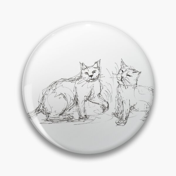 Artikelvorschau, Verspielte Katzen - Skizzenzeichnung - ausdrucksstarke Linien entworfen und verkauft von DipakSonarArt.