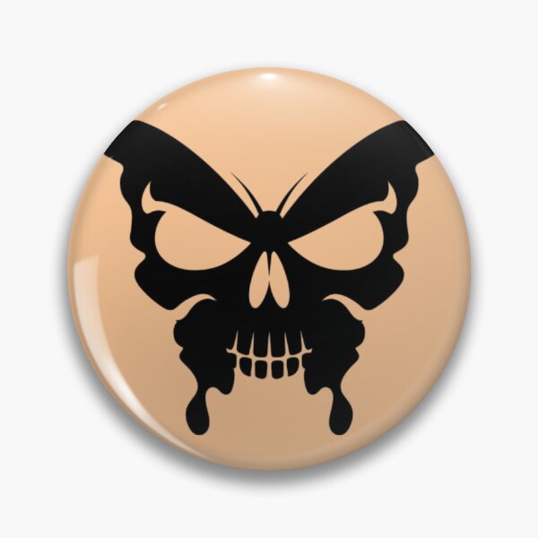 Item preview, black silhouette of a butterfly with wings shaped like a punisher skull designed and sold by 123ks.