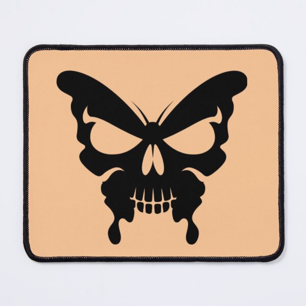 Item preview, black silhouette of a butterfly with wings shaped like a punisher skull designed and sold by 123ks.