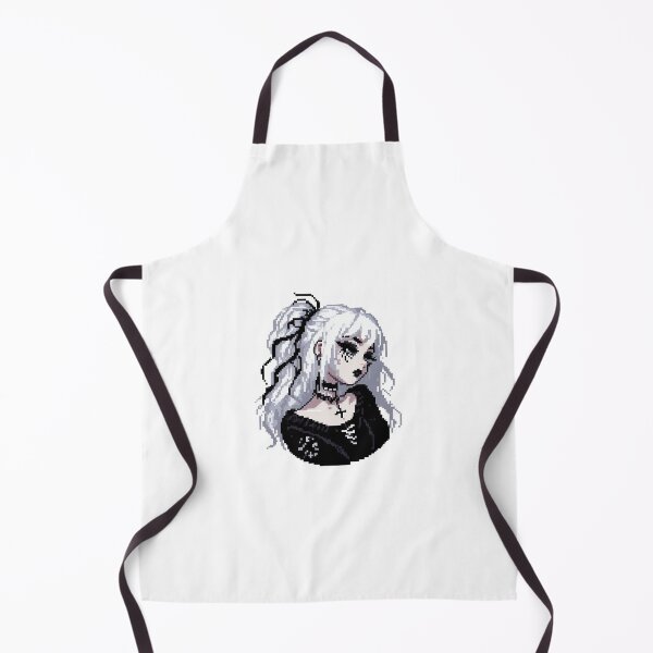 Item preview, Goth Girl With White Hair and Ponytail, Pixelart designed and sold by Luvrr Pixels.