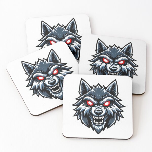 Item preview, Fierce Cartoon Wolf Sticker with Glowing Eyes designed and sold by ForFamily1120.
