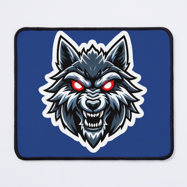 Item preview, Fierce Cartoon Wolf Sticker with Glowing Eyes designed and sold by ForFamily1120.