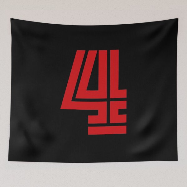 Item preview, No. 4 / Player Number Four / Football Player Number 4 (Red on Black) designed and sold by STUDIO-72.