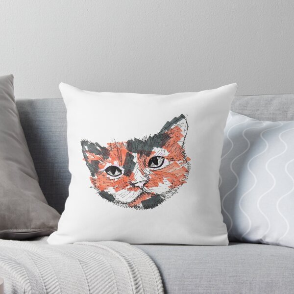 Item preview, Calico charm - expressive feline sketch designed and sold by DipakSonarArt.