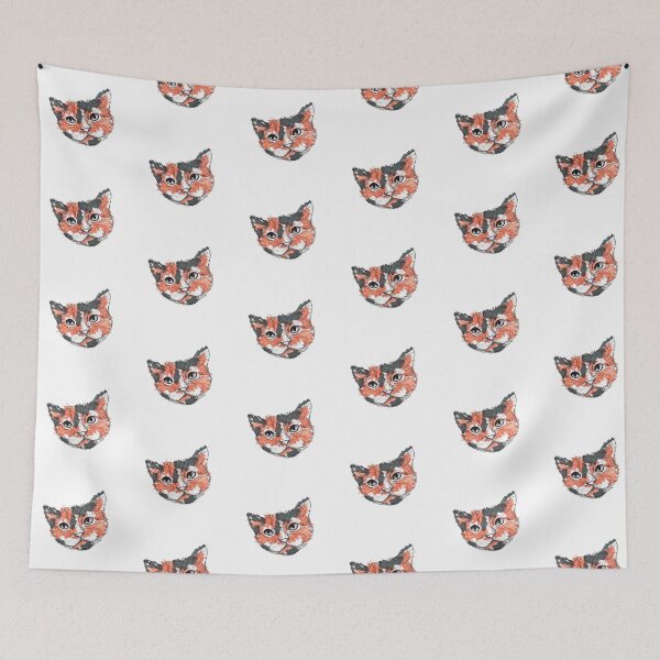 Item preview, Calico charm - expressive feline sketch designed and sold by DipakSonarArt.