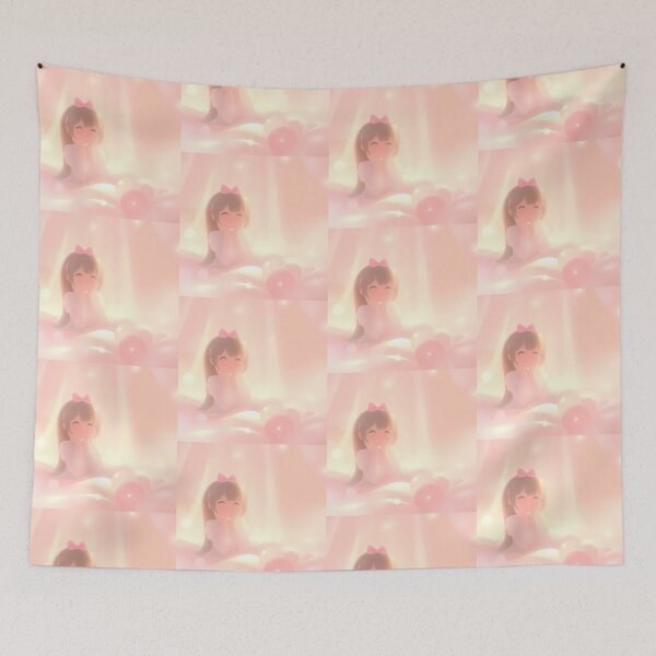 Item preview, Happy Girl Art Wallpaper Design Cute Pink Pastel designed and sold by ART ATTACK ZONE.