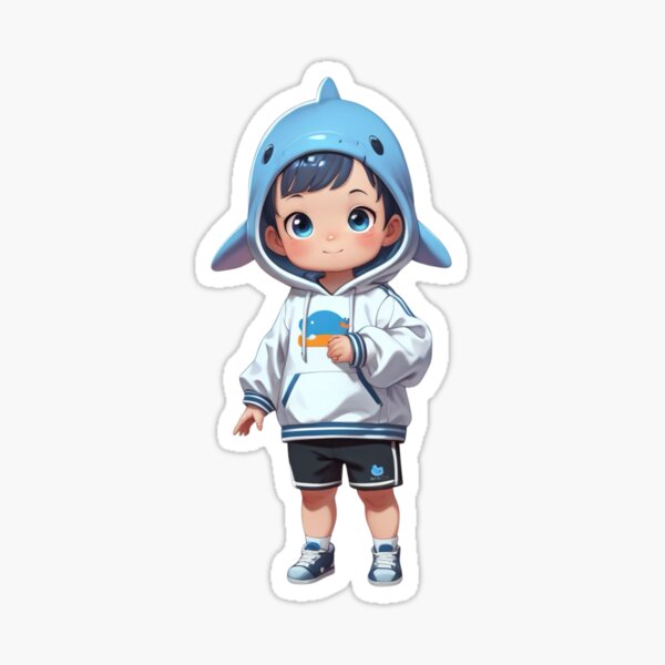 Artikel-Vorschau von Entzückender Junge im Wal-Kapuzenpullover | Kawaii-Kinderillustration, designt und verkauft von DaDanezt.
