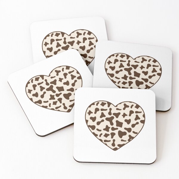Item preview, Brown Cow Pattern on Cream Cowhide | Brown Cow Skin Heart designed and sold by PatternPen.