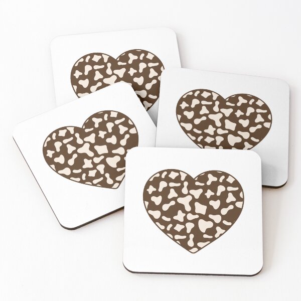 Item preview, Brown Cow Pattern on Cream Cowhide | Cream Cow Skin Heart designed and sold by PatternPen.