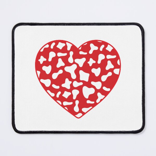 Item preview, White Cow Pattern on Red Cowhide | Red Cow Skin Heart designed and sold by PatternPen.