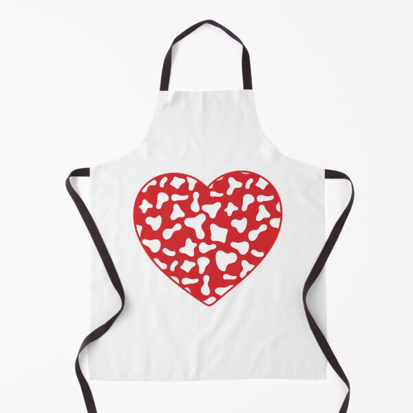Item preview, White Cow Pattern on Red Cowhide | Red Cow Skin Heart designed and sold by PatternPen.
