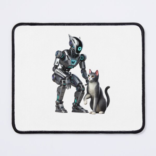 Item preview, Gi robot, android, white color, cat, cat lover, designed and sold by Lunaria Arts.