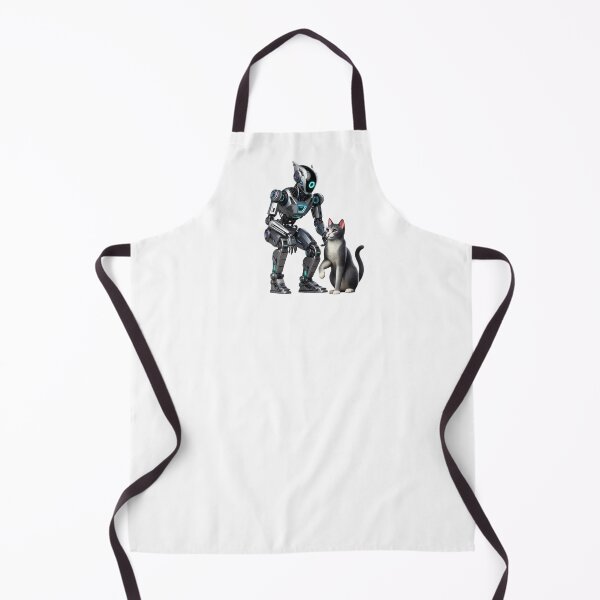 Item preview, Gi robot, android, white color, cat, cat lover, designed and sold by Lunaria Arts.