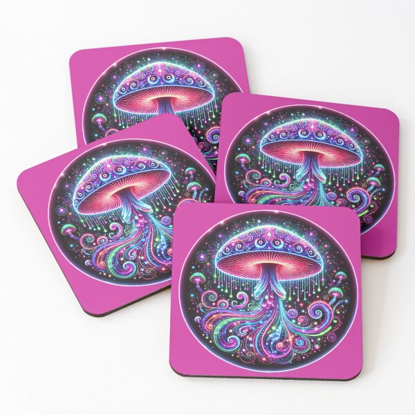 Item preview, Psychedelic Cosmic Mushroom - Neon Bioluminescent Glow designed and sold by Nauert's.