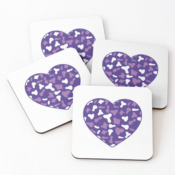 Item preview, Violet White Cow Pattern on Purple Cowhide | Purple Cow Skin Heart designed and sold by PatternPen.