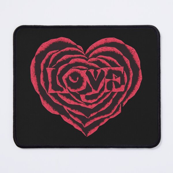 Item preview, a rose head shaped heart constructed entirely from the word "LOVE" designed and sold by 123ks.