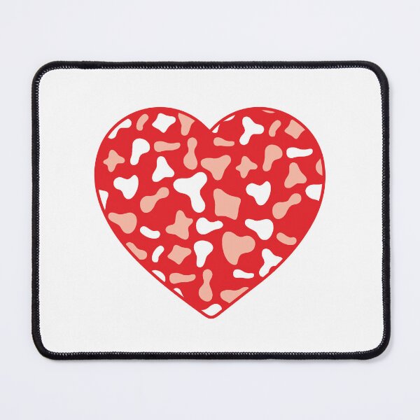 Item preview, Pink White Cow Pattern on Red Cowhide | Red Cow Skin Heart designed and sold by PatternPen.