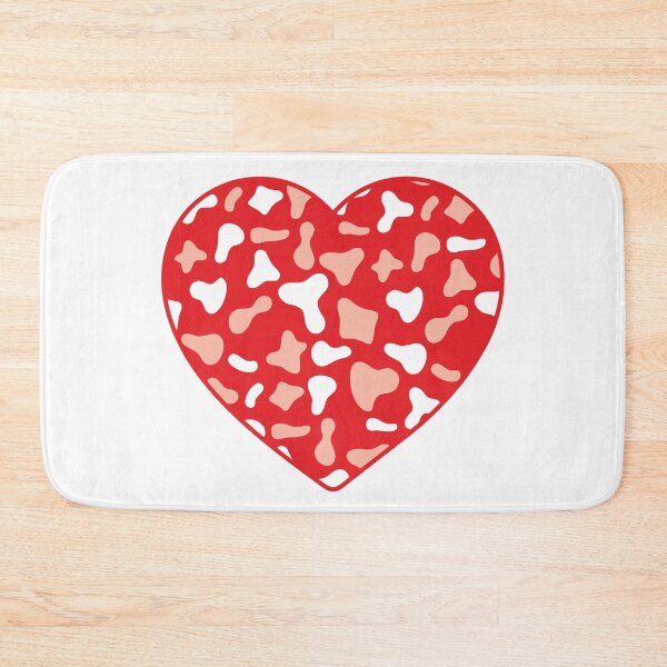 Item preview, Pink White Cow Pattern on Red Cowhide | Red Cow Skin Heart designed and sold by PatternPen.