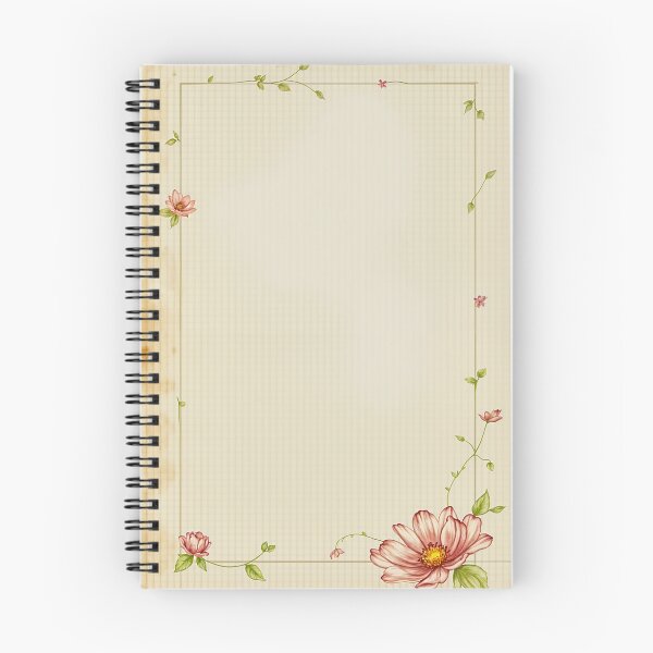 Item preview, Vintage Grid Notebook Cover with Pink Flowers designed and sold by my-wishlist.