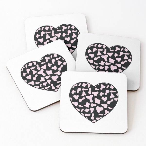Item preview, Black Cow Pattern on Pink Cowhide | Pink Cow Skin Heart designed and sold by PatternPen.