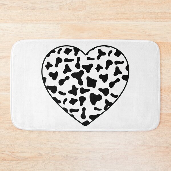 Item preview, Black Cow Pattern on White Cowhide | White Cow Skin Heart designed and sold by PatternPen.