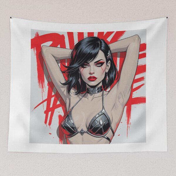 Item preview, Sexy Vampire demon fantasy punk horror Girl illustration designed and sold by Vintage Designs +.